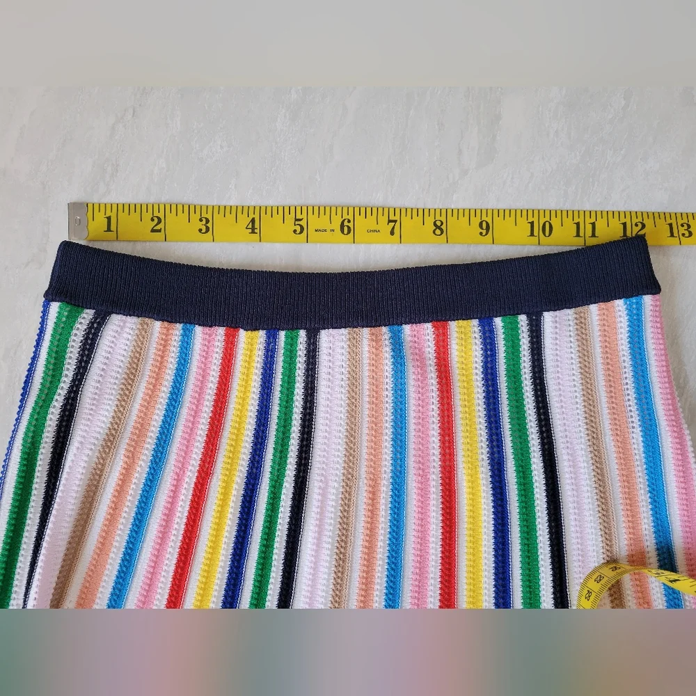 J. CREW multicolour rainbow stripe knit midi skirt - Picture 8 of 12